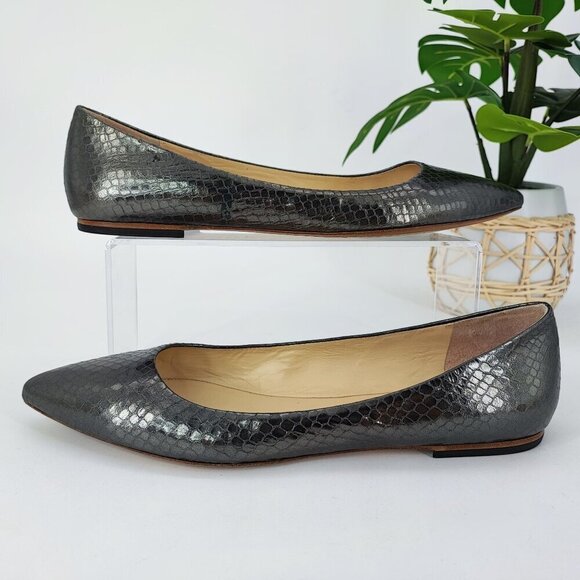 Michael Kors Women's Black Leather Pointed Toe Flats Size 10M - Picture 1 of 8